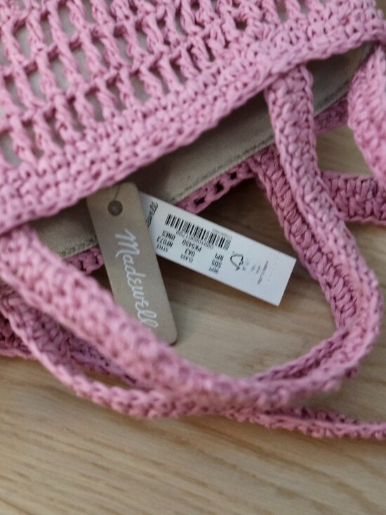 Madewell The Transport Tote: Straw Edition - Retro Pink  NWT Madewell Small Transport Bag, Pink Straw